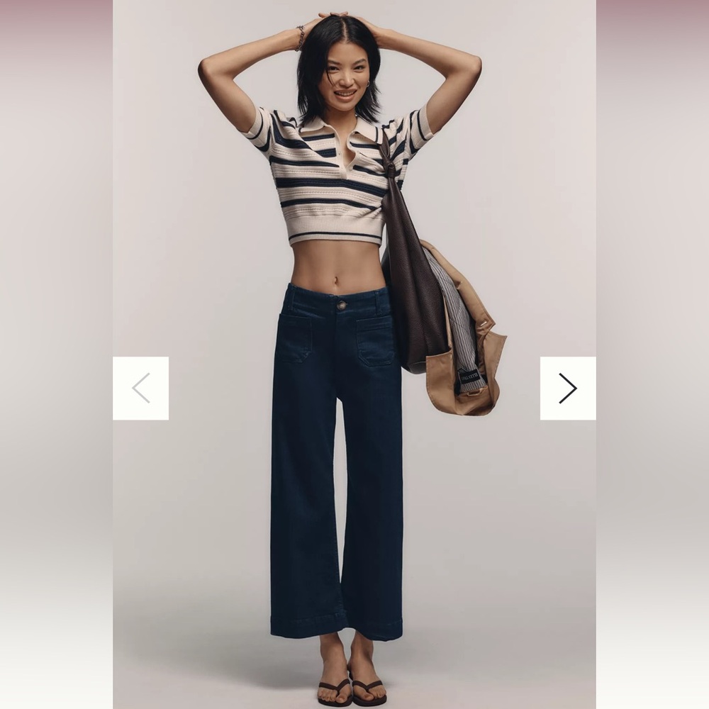 Colette Cropped High-Rise Wide-Leg Jeans
